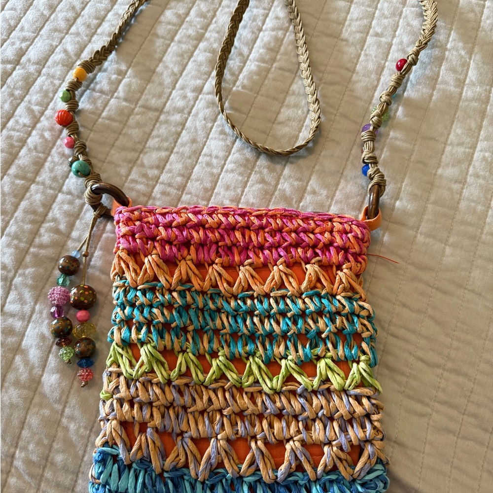Kelly & Katie Multicolor Woven Crossbody Bag